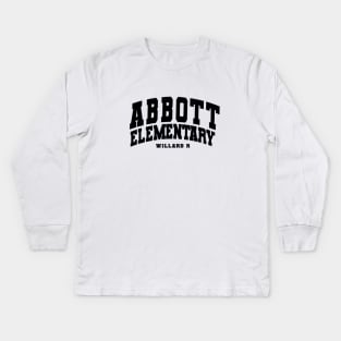 Abbott Elementary White Kids Long Sleeve T-Shirt